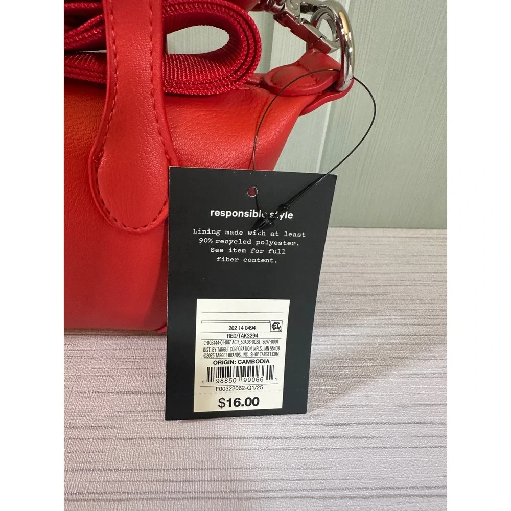 Art Class Kids Red Mini Crossbody Bag Faux Leather Handbag TAK3294 NWT